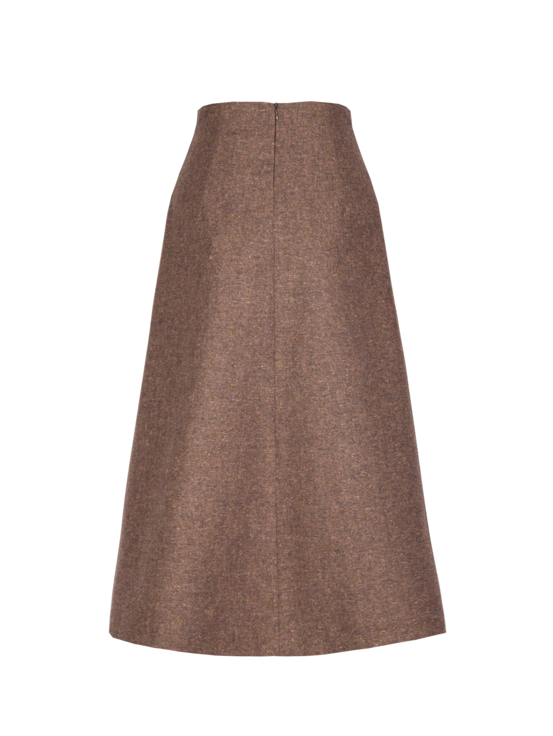 Tweed skirt with high waist in brown