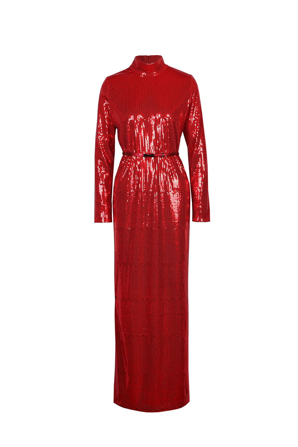 Красное вечернее платье макси с пайетками