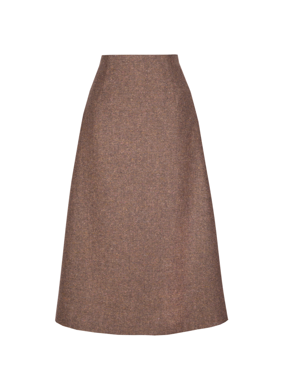 Tweed skirt with high waist in brown