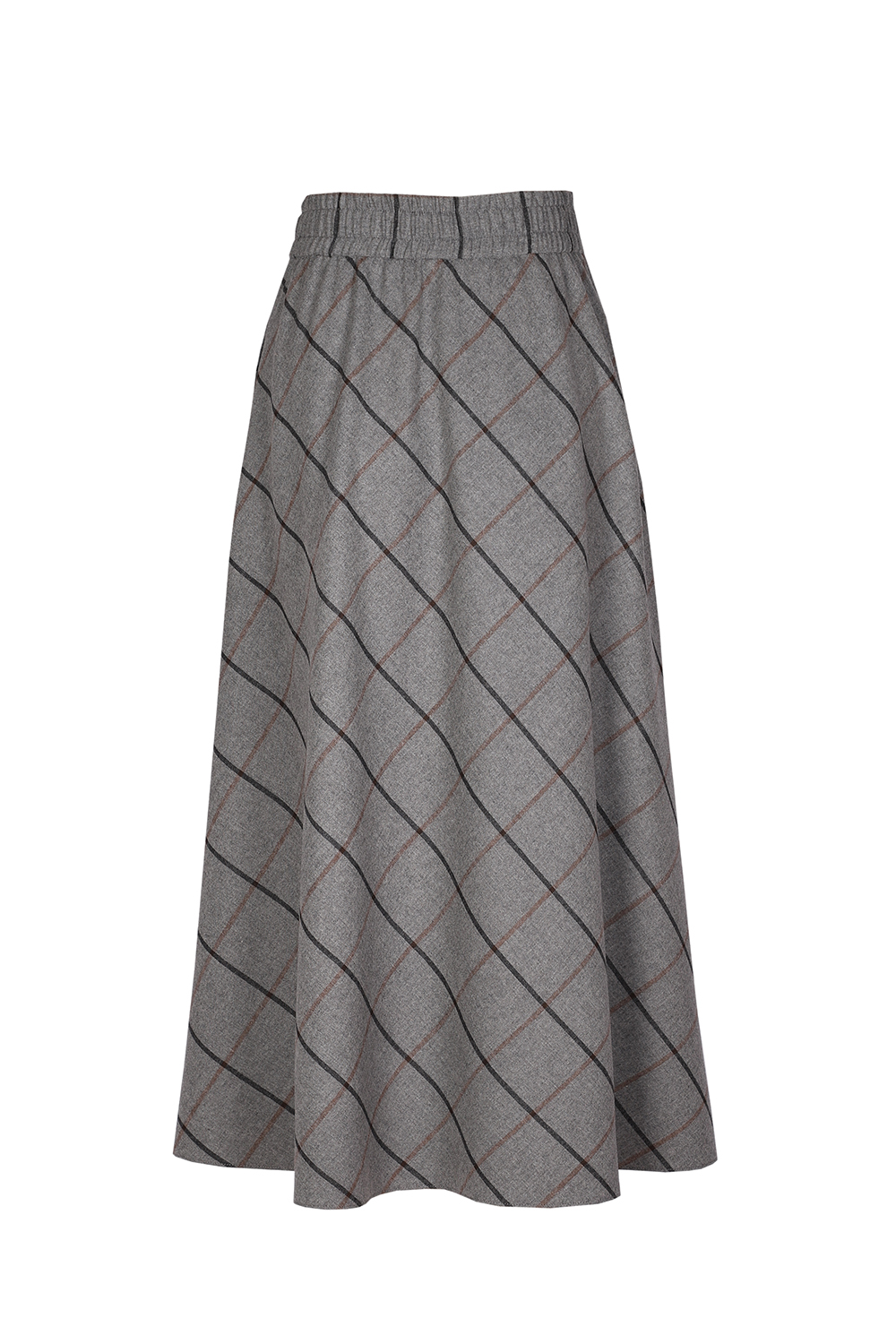 Grey Plaid wool Skirt