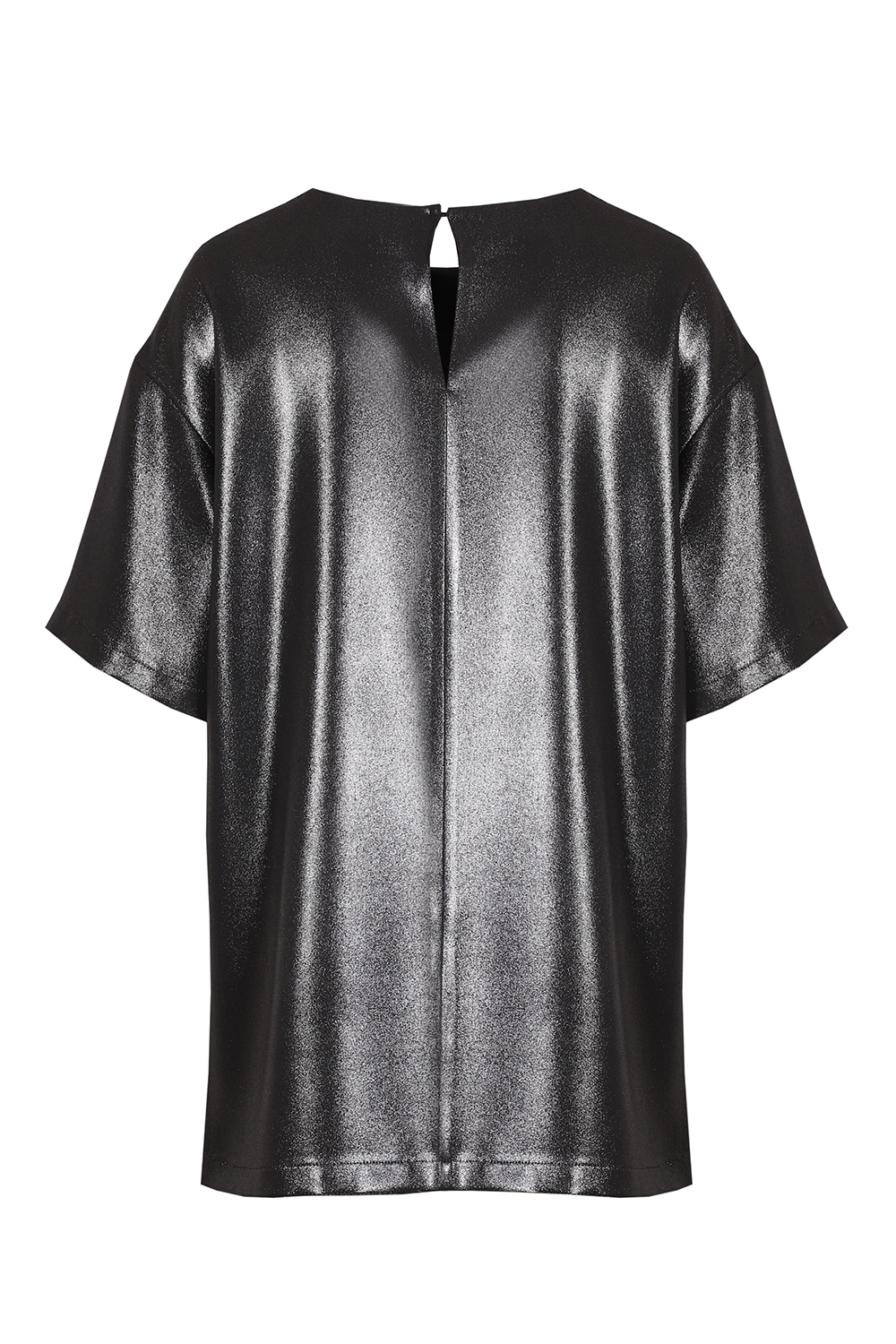 Черная блуза с серебряным напылением