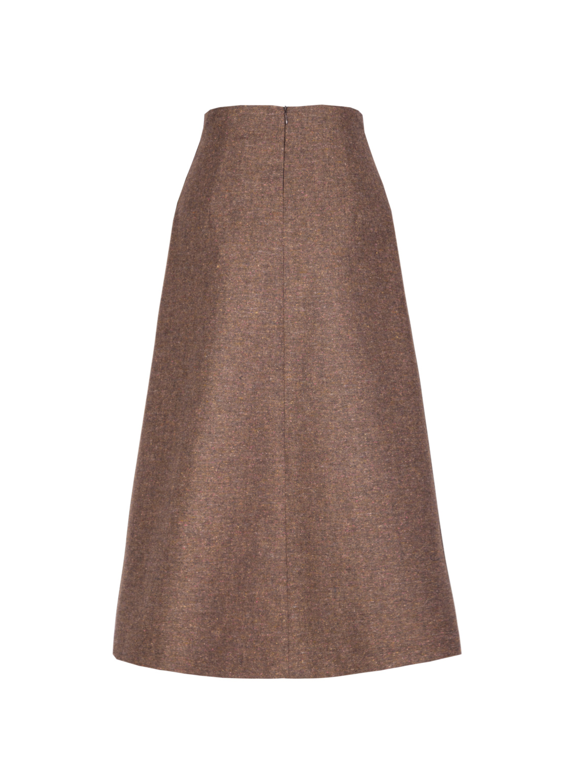 Твидовая юбка с завышенной талией коричневого цвета
