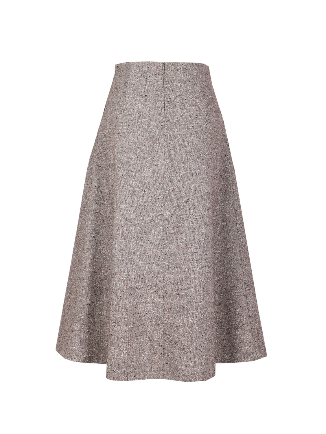 Твидовая юбка с завышенной талией серо-коричневого цвета